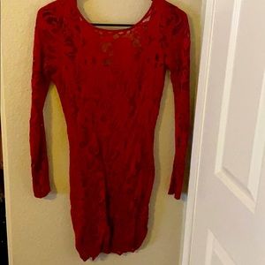 Red shirt dress
